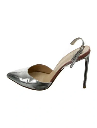 Pre-owned Francesco Russo Patent Leather Slingback Pumps