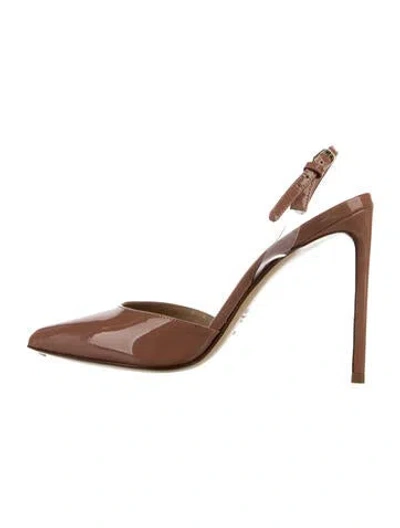 Pre-owned Francesco Russo Patent Leather Slingback Pumps In Pink