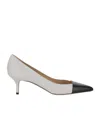 Francesco Russo Two-tone Leather Pumps In White