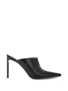 Francesco Russo Pointed-toe Leather Mules In Black
