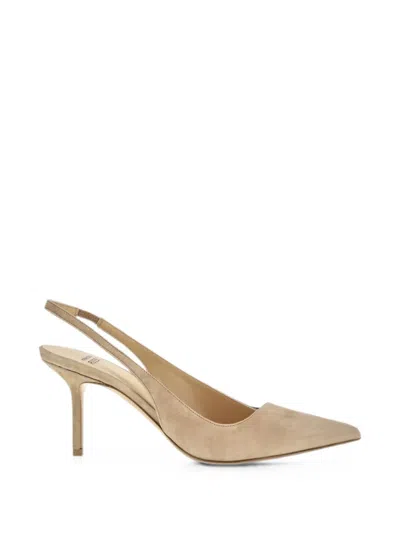 Francesco Russo Pointed-toe Slingback Pumps In Nude
