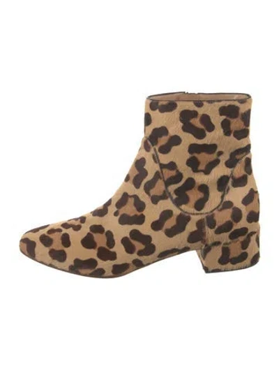 Pre-owned Francesco Russo Ponyhair Animal Print Boots In Brown