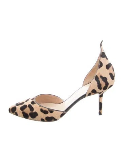 Pre-owned Francesco Russo Ponyhair Animal Print Pumps In Neutral