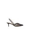 Francesco Russo Patent Leather Slingbacks With Stiletto Heel 9cm In Black