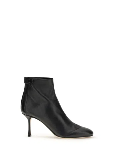 Francesco Russo Leather Ankle Boots In Black