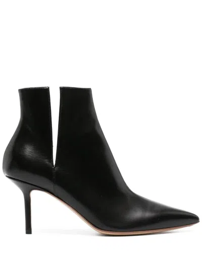 Francesco Russo 80mm Pointed-toe Leather Ankle Boots In Black
