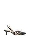 Francesco Russo Patent Leather Slingbacks With Stiletto Heel 9cm In Black
