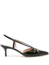 Francesco Russo 55mm Snakeskin-effect Leather Pumps In Black
