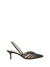 Francesco Russo Patent Leather Slingbacks With Stiletto Heel 9cm In Black