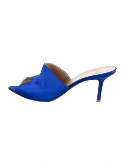 Pre-owned Francesco Russo Satin Mules In Blue