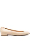 Francesco Russo Leather Ballerina Shoes In Nude & Neutrals