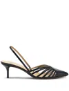 Francesco Russo Patent Leather Slingbacks With Stiletto Heel 9cm In Black