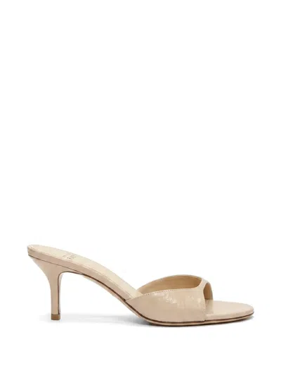 Francesco Russo Snakeskin-effect Glossy Sandals In Neutral