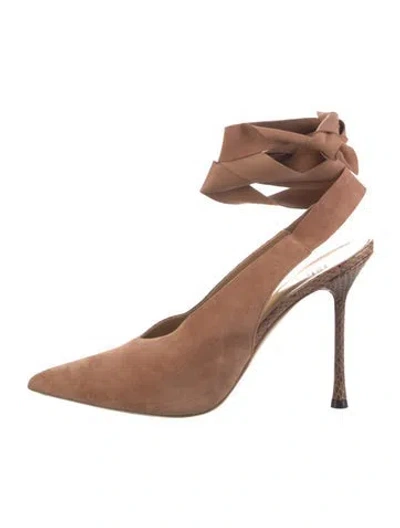 Pre-owned Francesco Russo Suede Animal Print Pumps In Brown