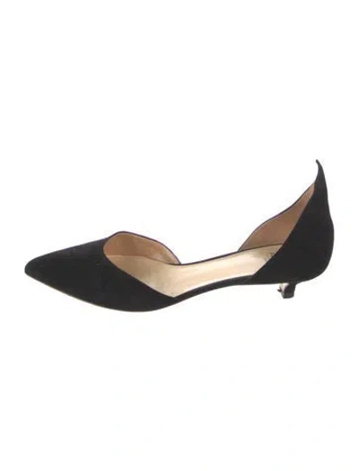 Pre-owned Francesco Russo Suede D'orsay Pumps In Black
