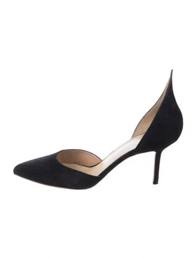 Pre-owned Francesco Russo Suede D'orsay Pumps In Blue