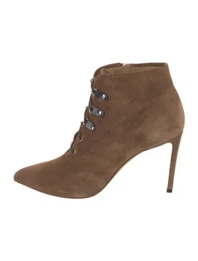 Pre-owned Francesco Russo Suede Lace-up Boots In Brown