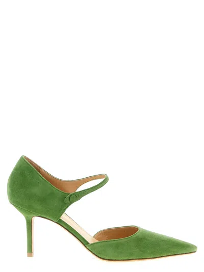 Francesco Russo Suede Pointed Pump In Green