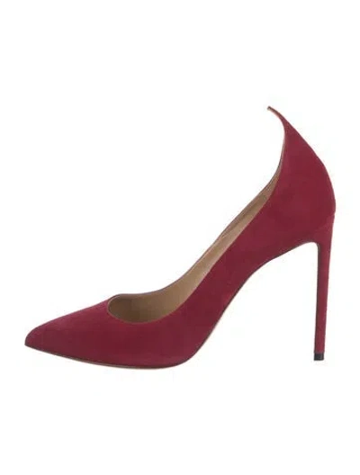Pre-owned Francesco Russo Suede Pumps In Burgundy