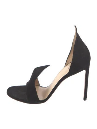 Pre-owned Francesco Russo Suede Sandals In Black