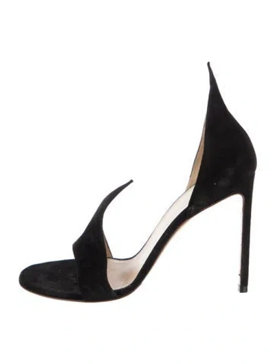 Pre-owned Francesco Russo Suede Sandals In Black