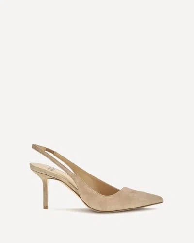 Francesco Russo Suede Slingback Pumps In Beige