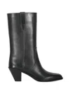 Francesco Russo Tapered-heel Leather Boots In Black