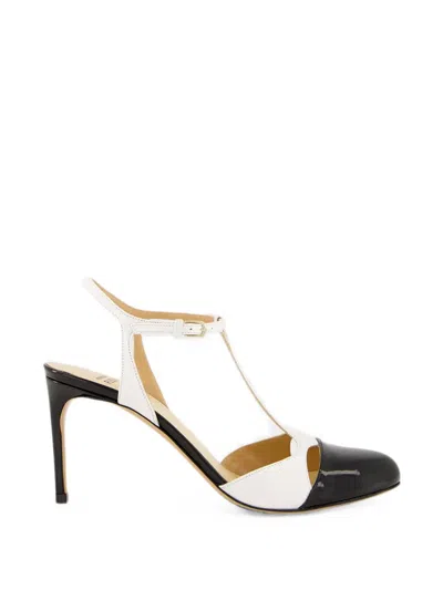 Francesco Russo T-bar Patent-finish Pumps In White