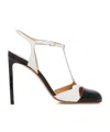 Francesco Russo Two-toned T-bar Pumps In White
