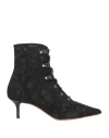 Francesco Russo Lace Boots In Black