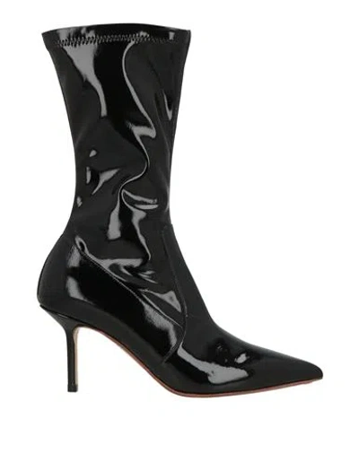 Francesco Russo Woman Ankle Boots Black Size 8.5 Leather