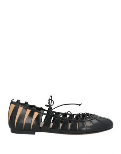 Francesco Russo Woman Ballet Flats Black Size 7 Leather