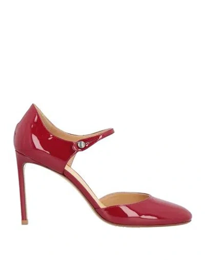 Francesco Russo Woman Pumps Burgundy Size 7 Leather