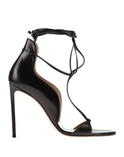 Francesco Russo Woman Sandals Black Size 10 Leather