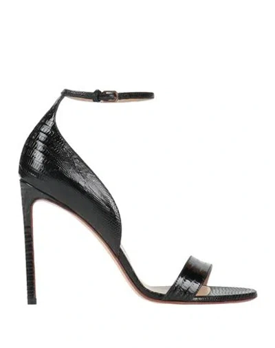Francesco Russo Woman Sandals Black Size 5.5 Leather