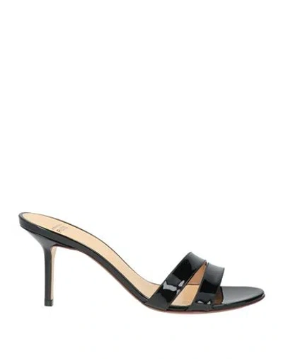 Francesco Russo Woman Sandals Black Size 8.5 Leather