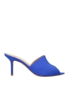 Francesco Russo Woman Sandals Bright Blue Size 7 Textile Fibers