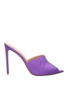 Francesco Russo Woman Sandals Purple Size 5 Textile Fibers