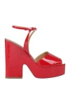 Francesco Russo Woman Sandals Red Size 8 Leather