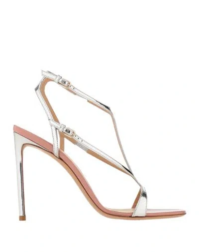 Francesco Russo Woman Sandals Silver Size 7 Calfskin