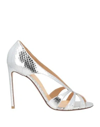 Francesco Russo Woman Sandals Silver Size 9 Leather