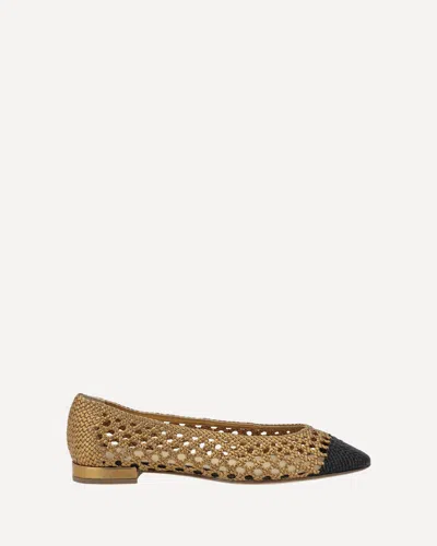 Francesco Russo Woven Ballerinas In Gold