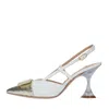Francesco Sacco With Heel White In Bianco Chiari E Naturali