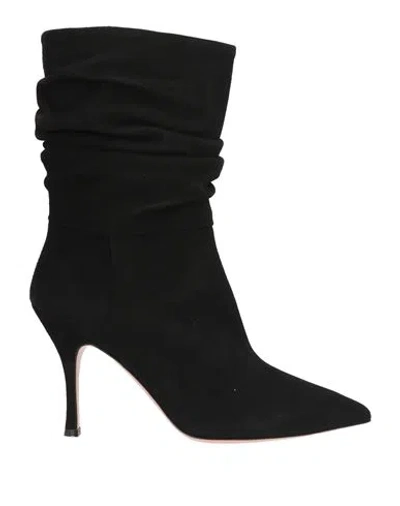 Francesco Sacco Woman Ankle Boots Black Size 10 Leather