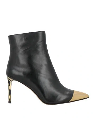 Francesco Sacco Woman Ankle Boots Black Size 8 Leather