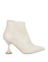 Francesco Sacco Woman Ankle Boots Light Grey Size 8 Leather In Grey