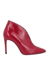 Francesco Sacco Woman Ankle Boots Red Size 7 Leather In Red