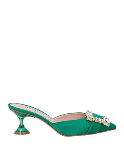 Francesco Sacco Woman Mules & Clogs Emerald Green Size 7 Textile Fibers