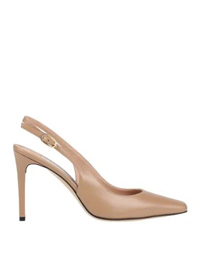 Francesco Sacco Woman Pumps Light Brown Size 8 Lambskin In Beige