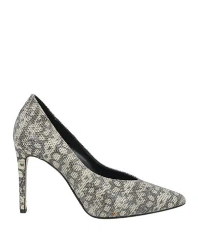 Francesco Sacco Woman Pumps Light Grey Size 8 Leather